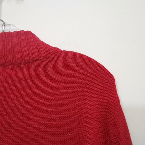 Vintage Classic Elements Christmas snowman zip front cardigan sweater woman's L - Picture 4 of 8